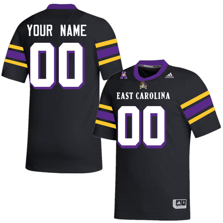 Custom East Carolina Pirates Name And Number Football Jersey-Black 2024